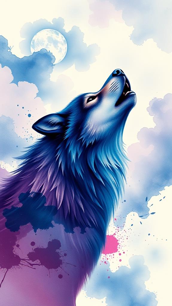 artistic watercolor wolf illustration