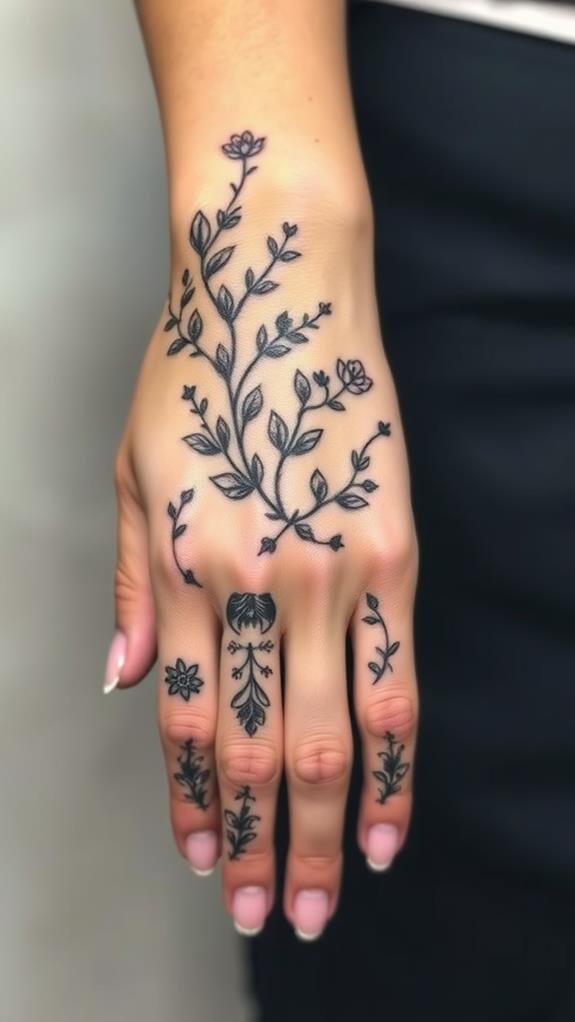 botanical themed body art