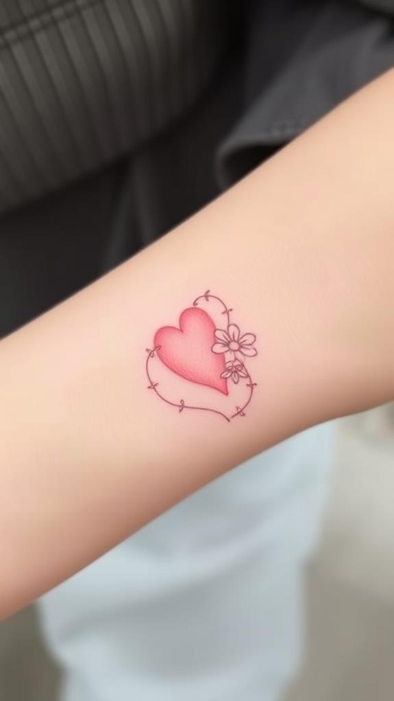 delicate inked heart designs