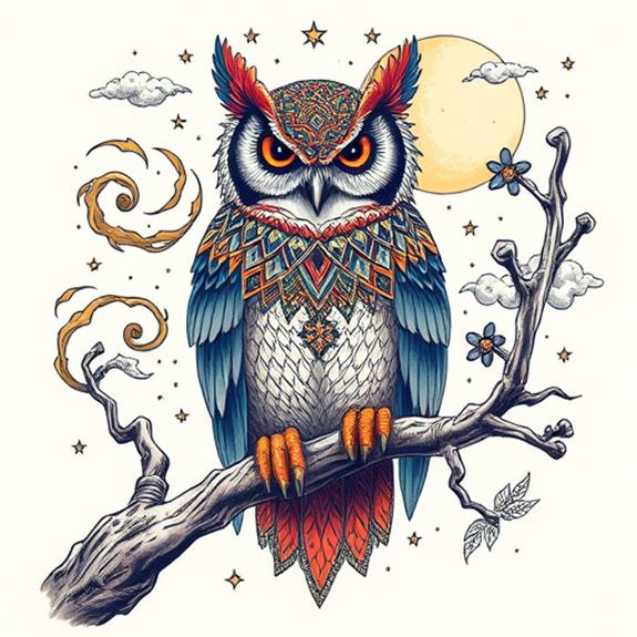 detailed owl illustrations art