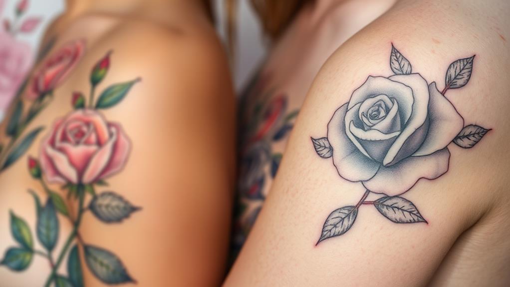 elegant timeless rose tattoos