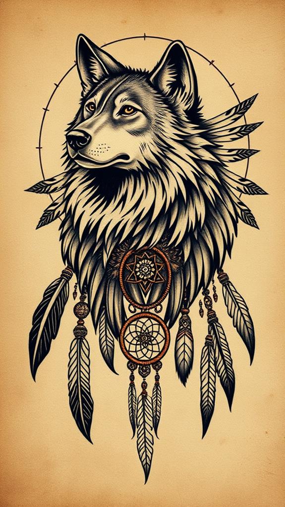 indigenous wolf artwork patterns