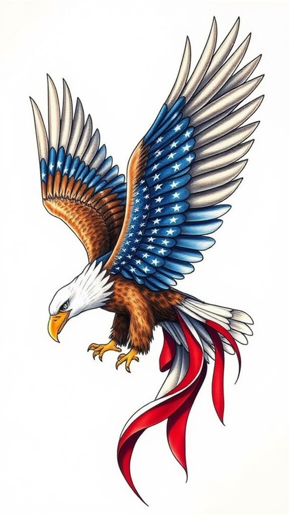 patriotic eagle flag display