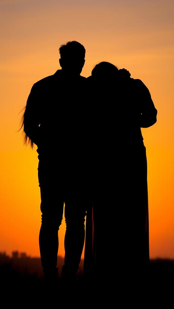 romantic couple silhouettes artwork