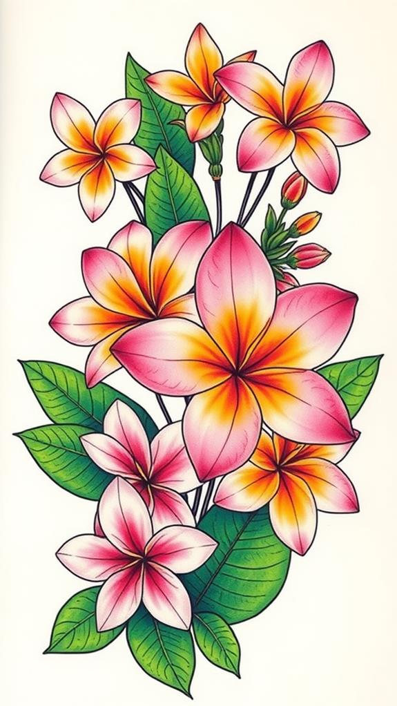 tropical plumeria flower designs