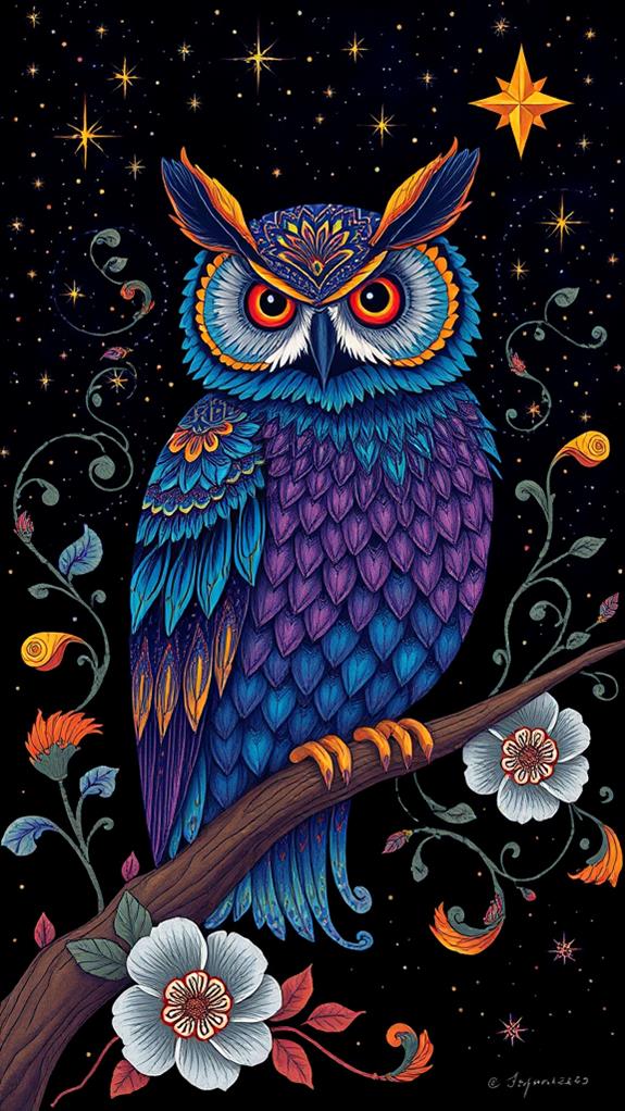 vibrant owl artwork collection