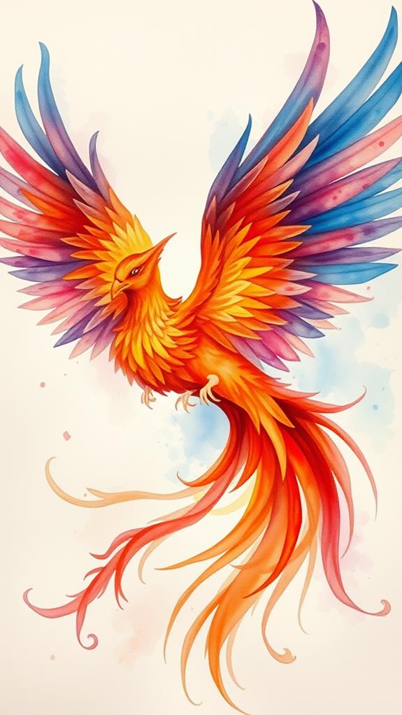 vibrant watercolor phoenix designs