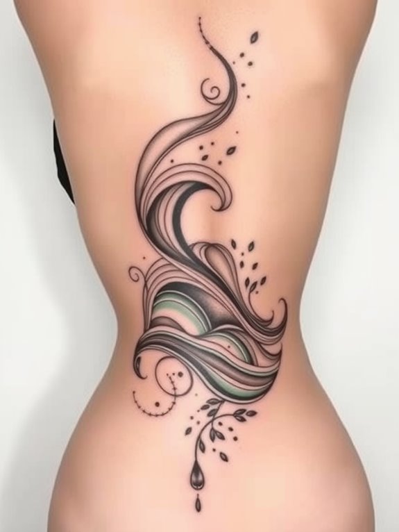 abstract wave tattoo design