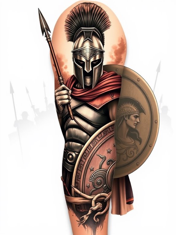 ancient greek warrior tattoo