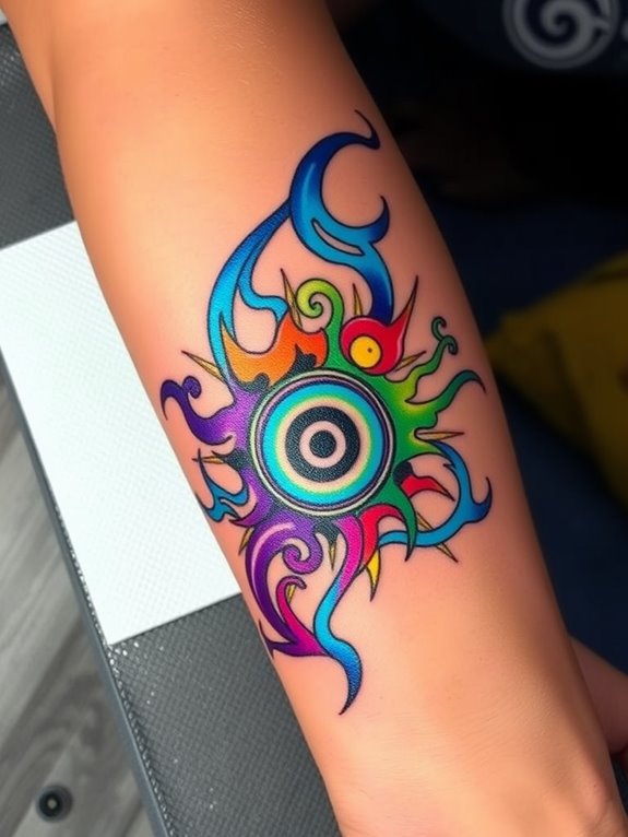 anime inspired chakra burst tattoo