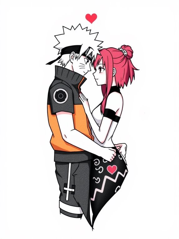 anime inspired couple tattoo idea