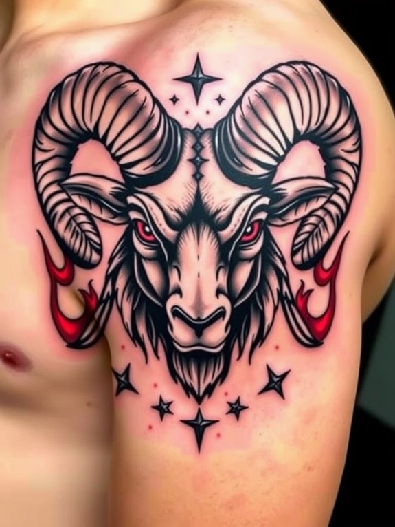 aries shoulder tattoo design