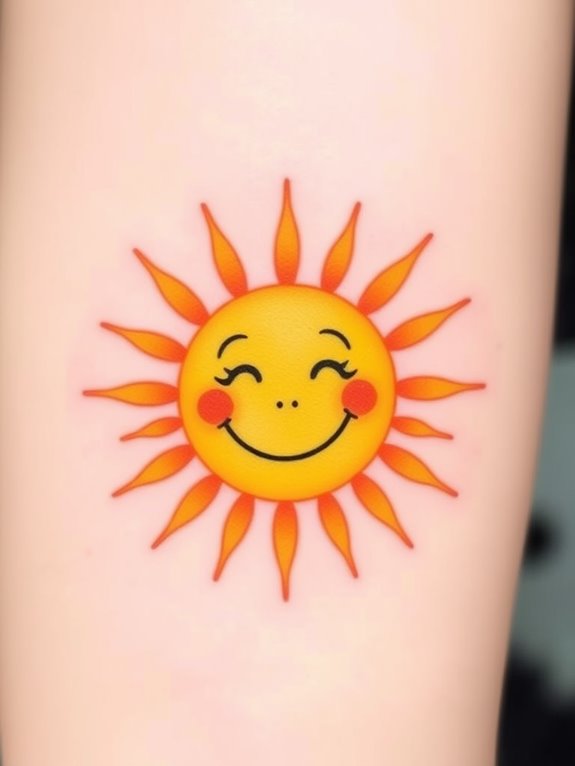 artsy sun tattoo design