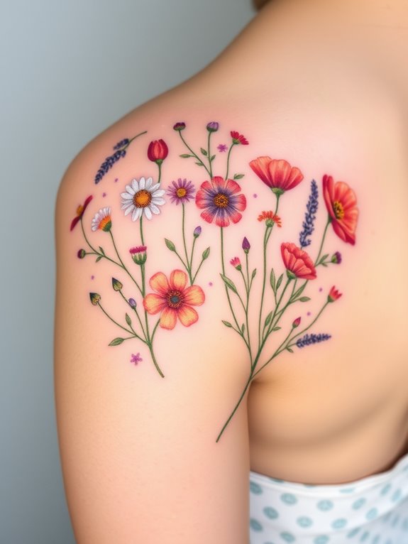 beautiful floral design tattoo