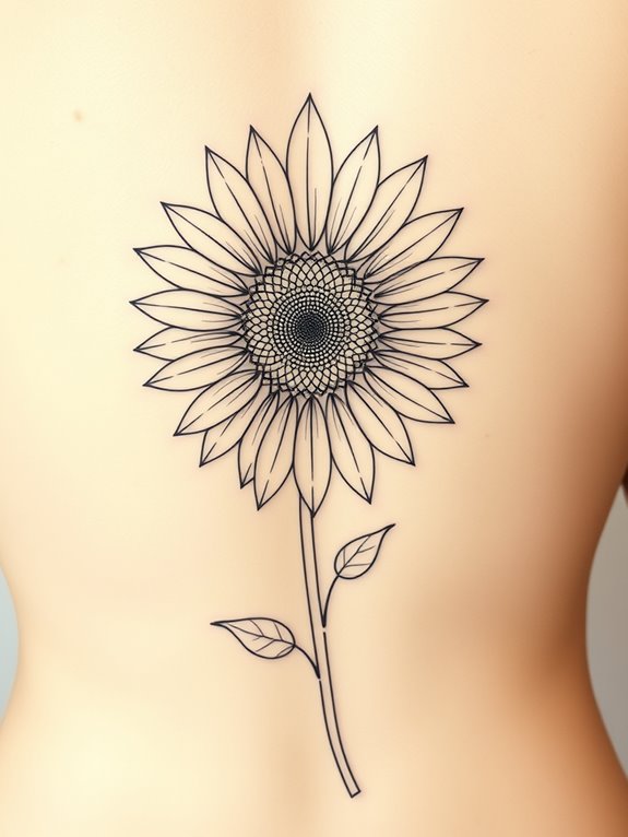 beautiful sunflower spine art