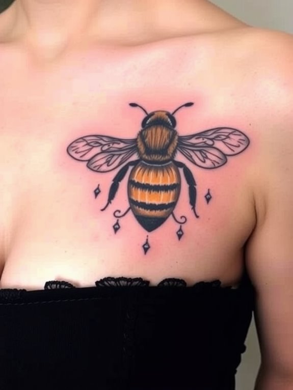 bee tattoos represent pollination