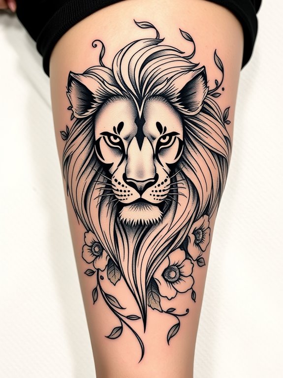 bold lion head tattoo