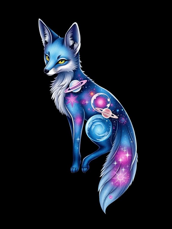 celestial fox tattoo design