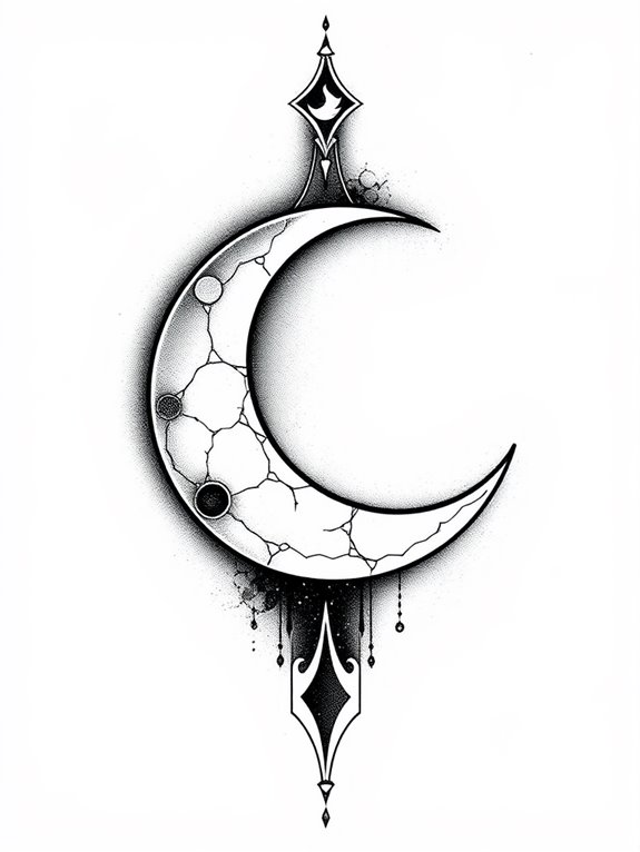 celestial moon tattoo design