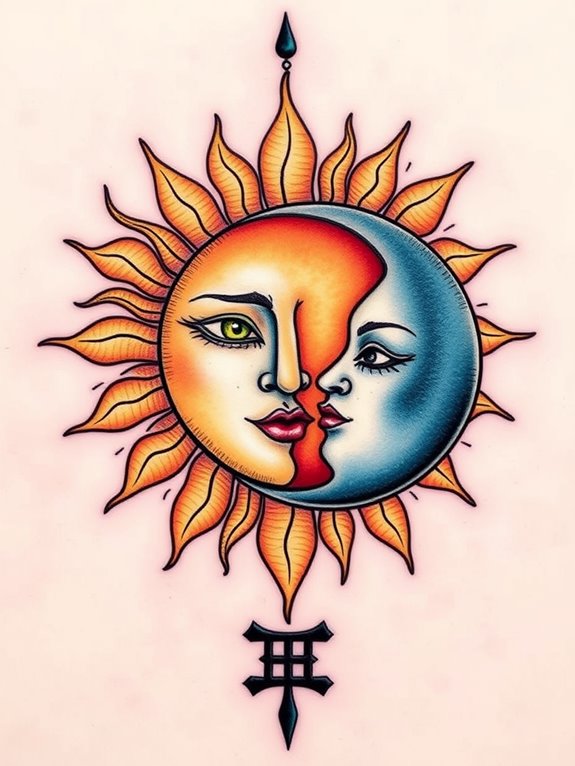 celestial twins tattoo design