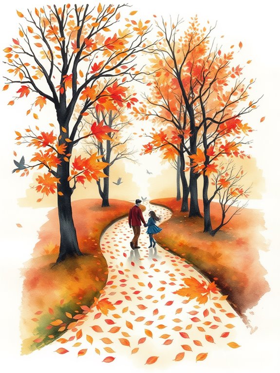 colorful autumn scenery painting