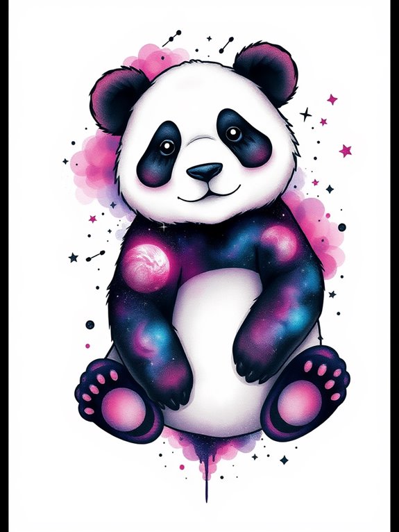 cosmic panda tattoo design