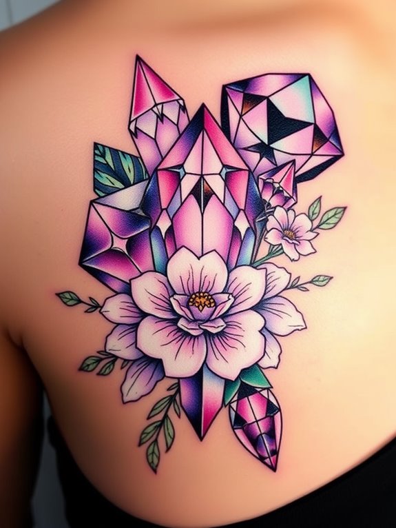 creative crystal inspired tattoo designs