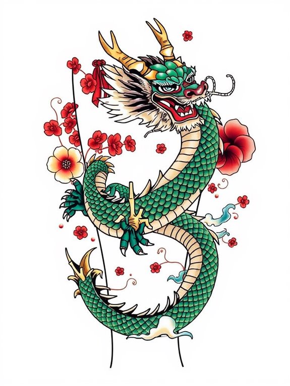 creative japanese dragon painting