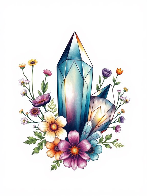 crystal tattoos like nature