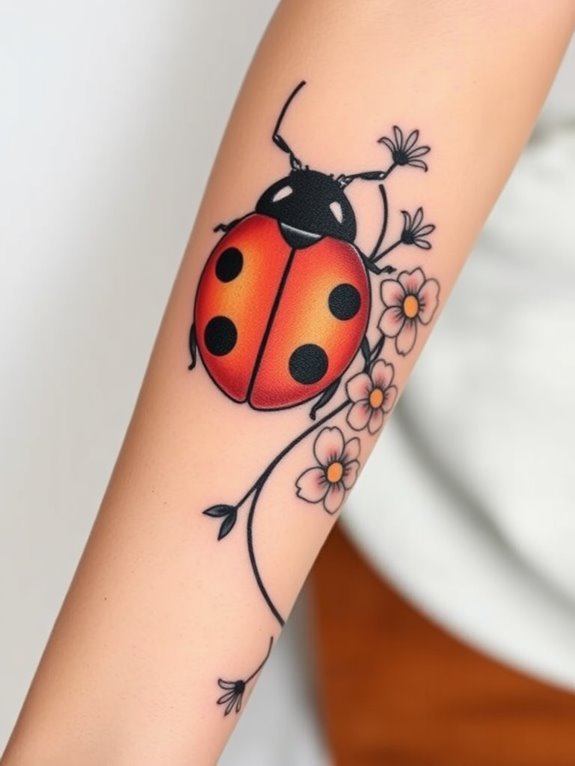 cute insect themed tattoo idea