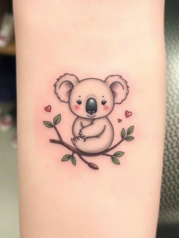 cute koala ink art