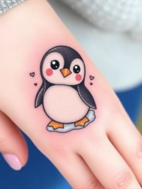 cute penguin ink art