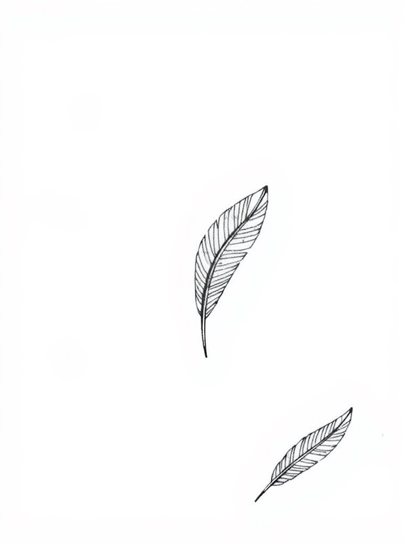 delicate feather ink design