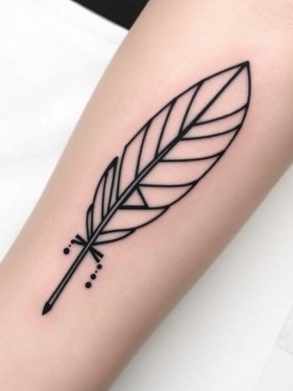 delicate feather tattoo design