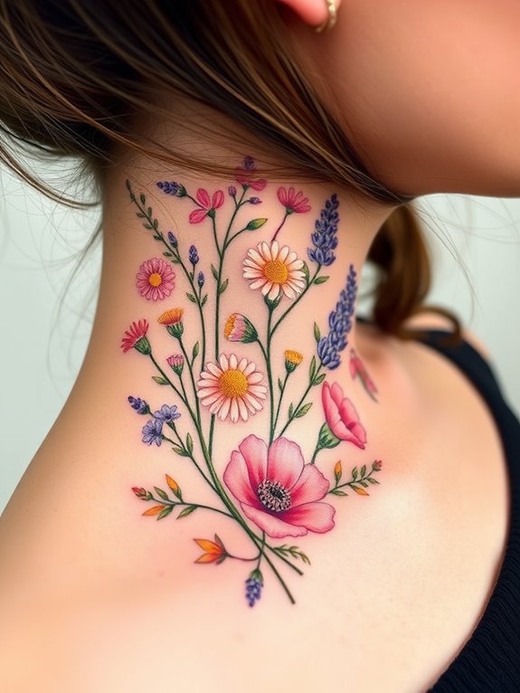 delicate floral tattoo design