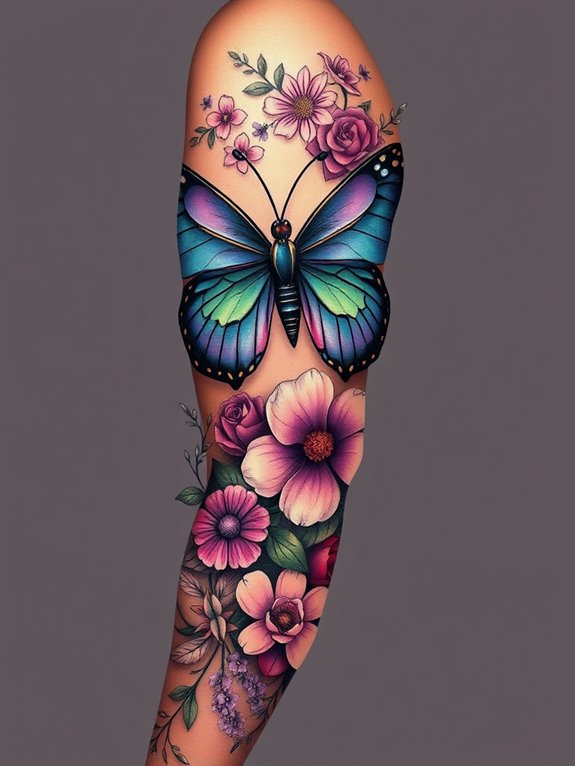 delicate sleeve with butterfly