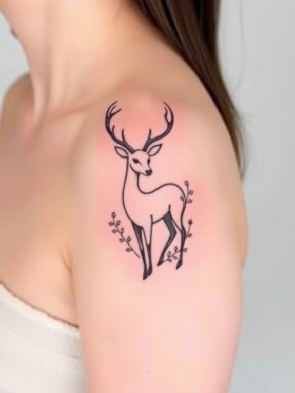 detailed deer tattoo design