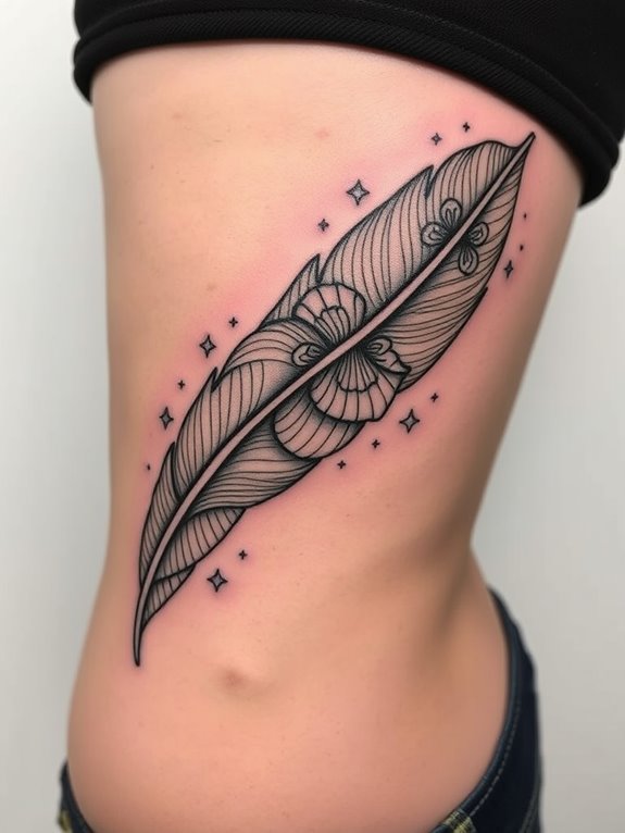 detailed feather illustration technique