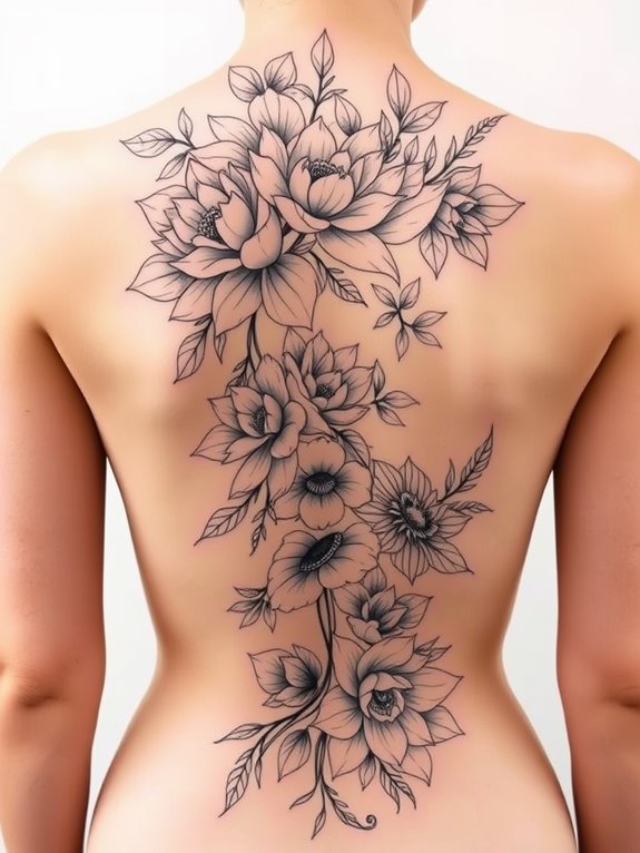 detailed floral back design