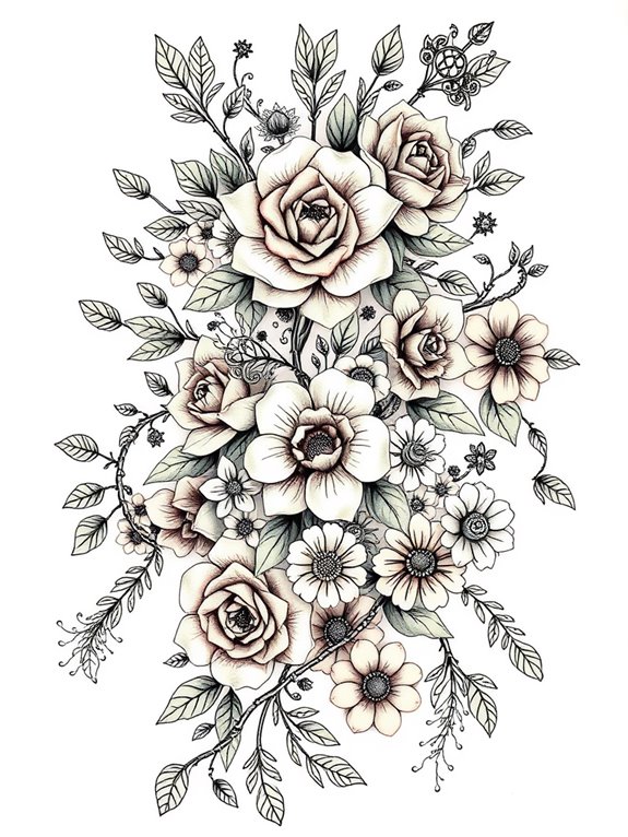 detailed floral design elements