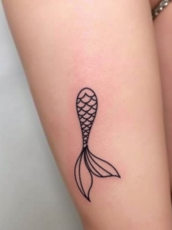 detailed mermaid tail tattoo