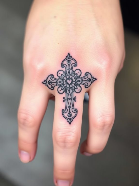 detailed religious symbol tattoo