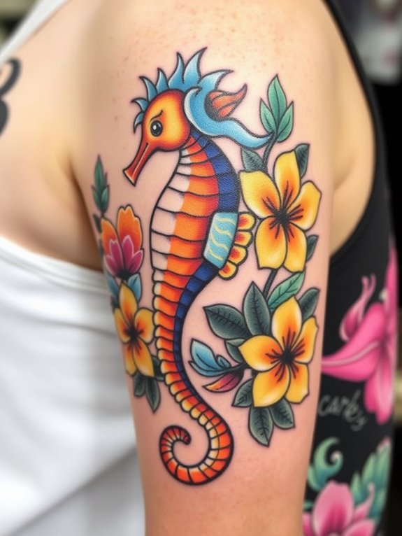 detailed seahorse upper arm