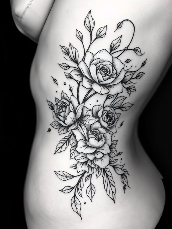 elegant floral tattoo design