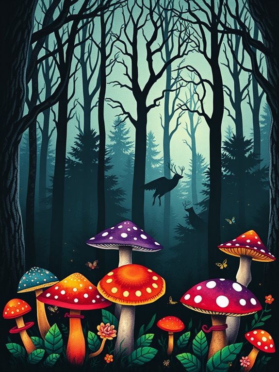 enchanting forest mushroom tattoo