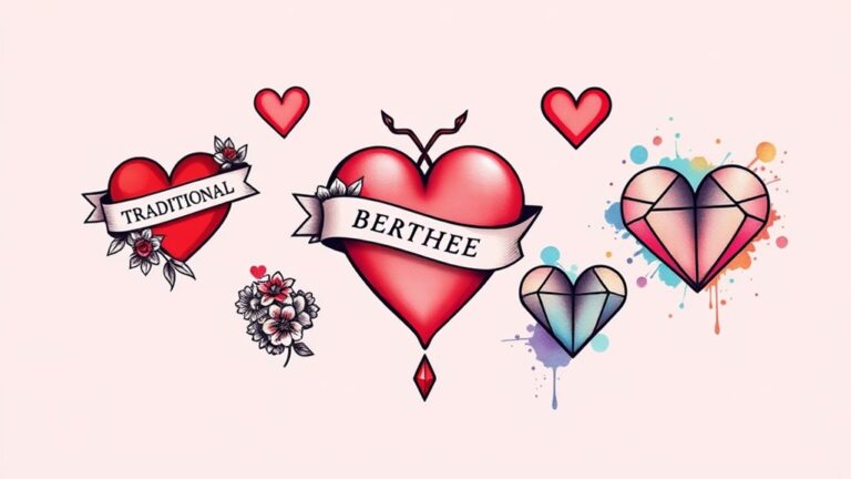 feminine heart tattoos collection