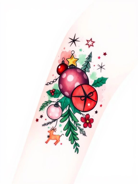 festive holiday body art