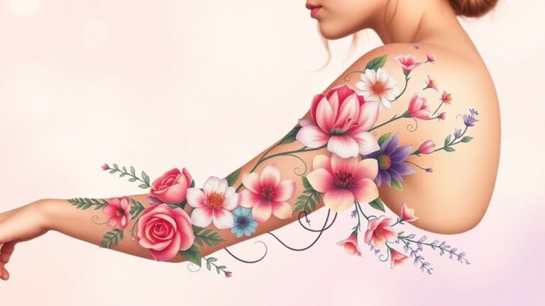 floral sleeve tattoos for women