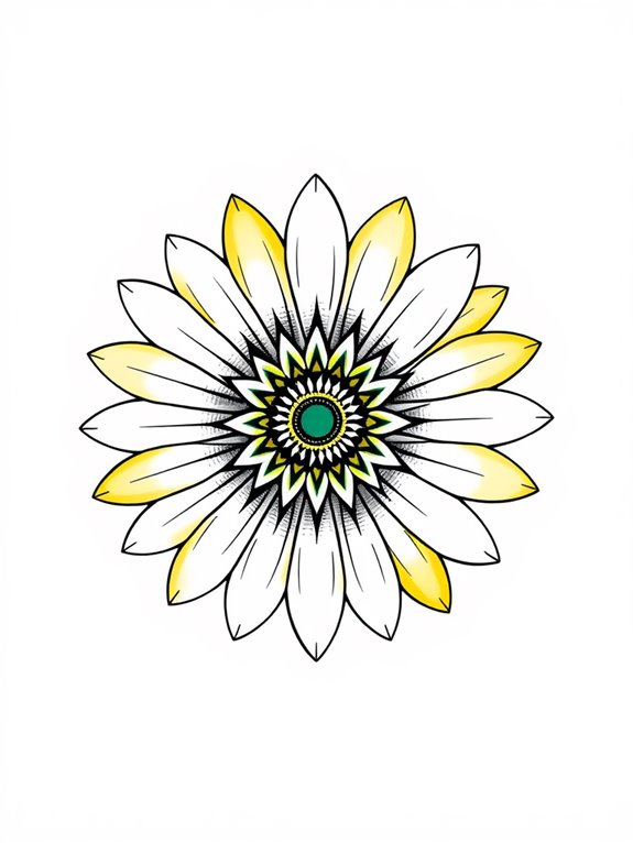 geometric floral daisy pattern