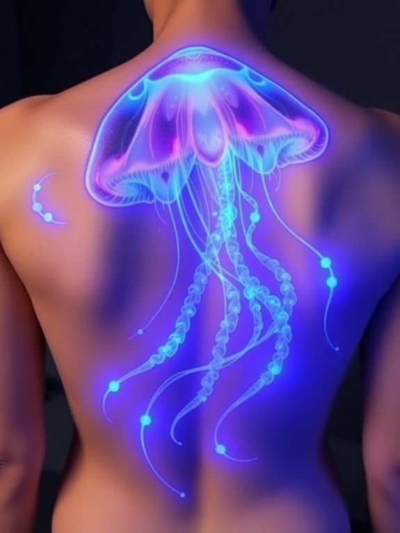 glowing jellyfish ink art